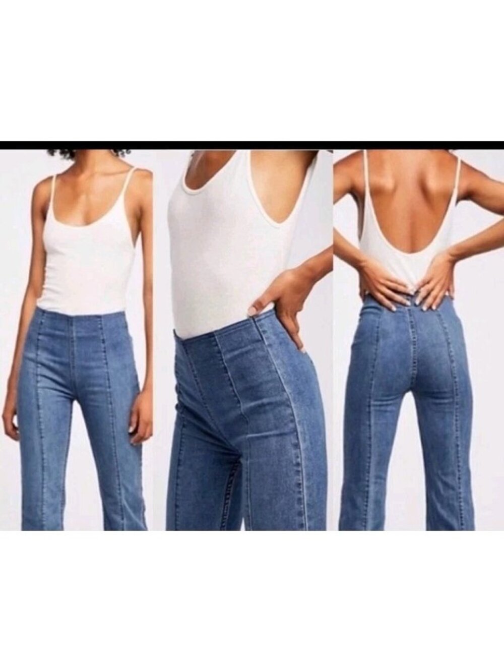 Free People We the Free High Rise Pull on Flare Jeans Size 28